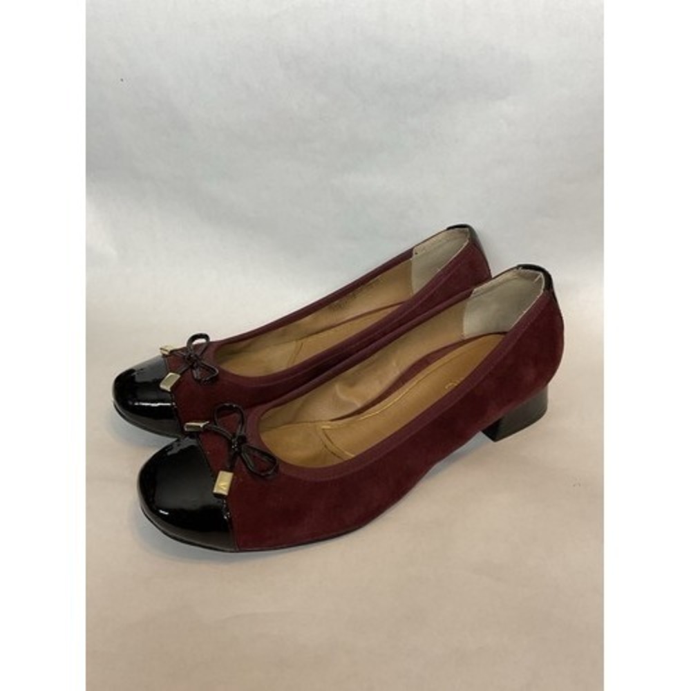 Vionic Mod Daphne Burgundy Low Block Dress Pump Heel Shoes Women 8 China Suede